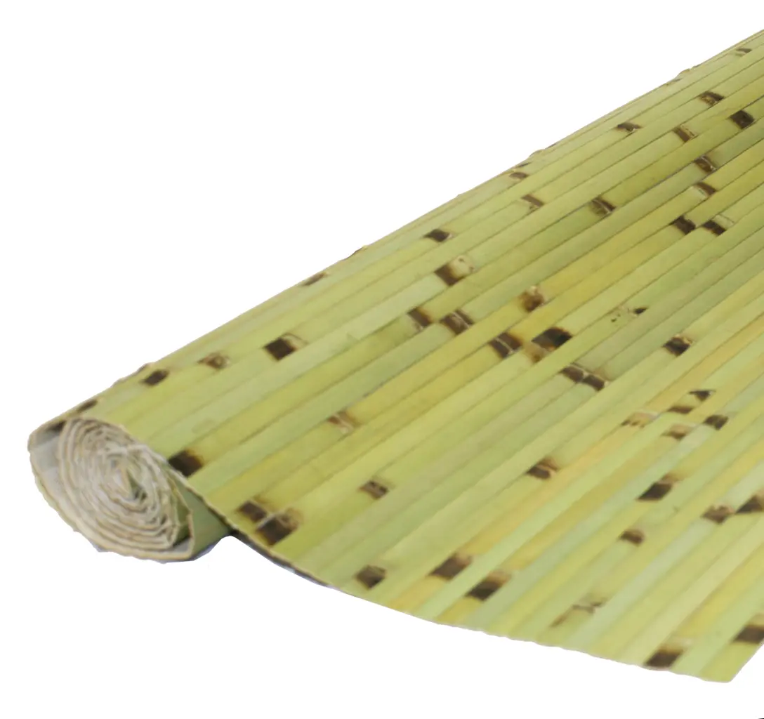 dark green bamboo paneling