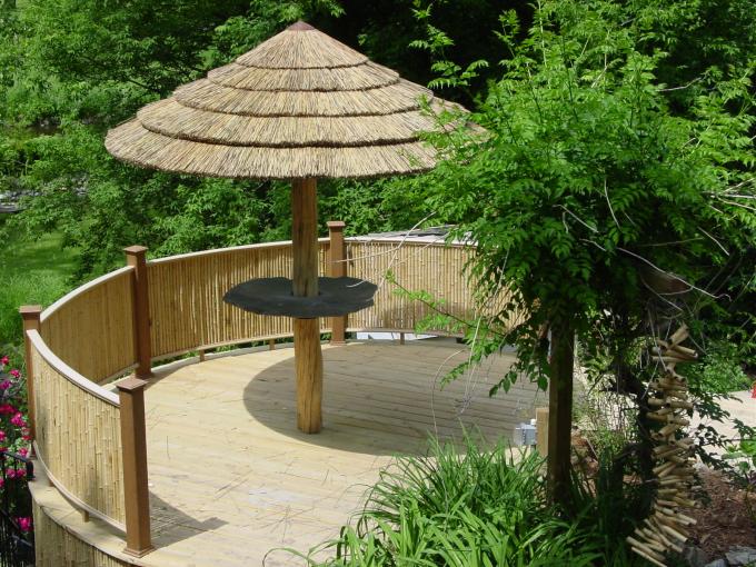 synthetic thatch umbrella at a zoo