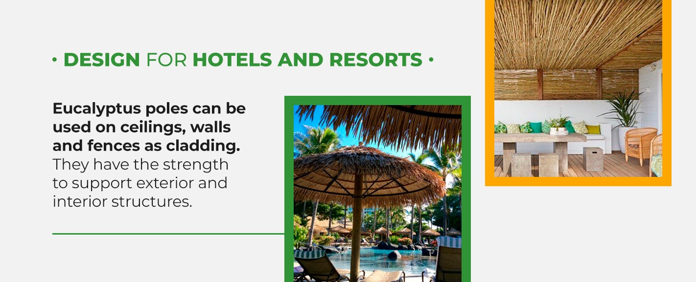 Eucalyptus pole shower screening for hotels and resorts